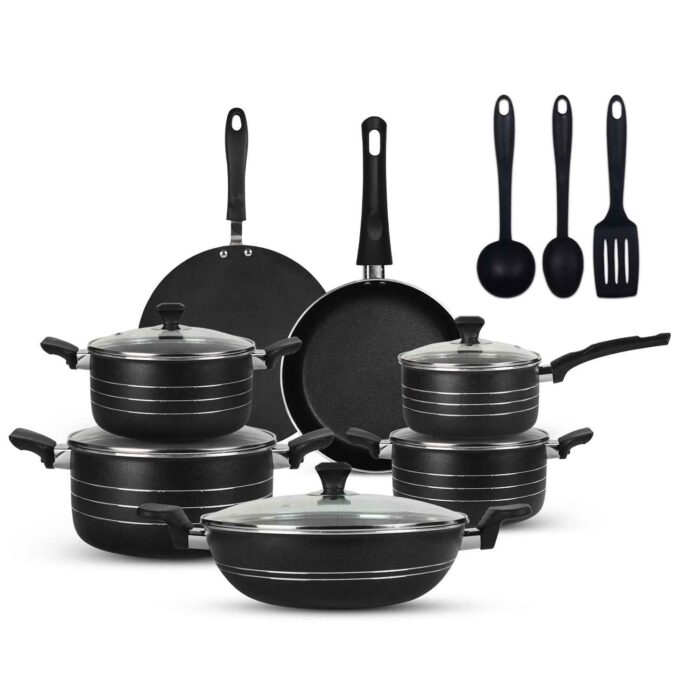 15 Pieces Non-Stick Indigo Gift Pack Set - Black