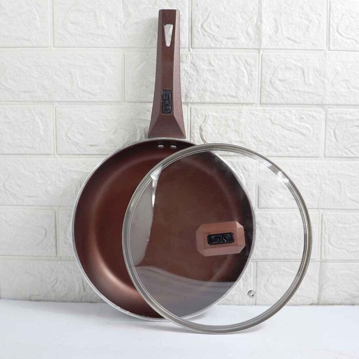 Non Stick Daffodil Frypan with Glass Lid - Chocolate