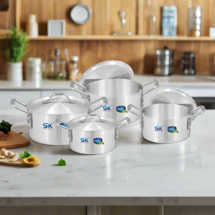 8 Pieces Aluminum Glory Stock Pot Set 1/4