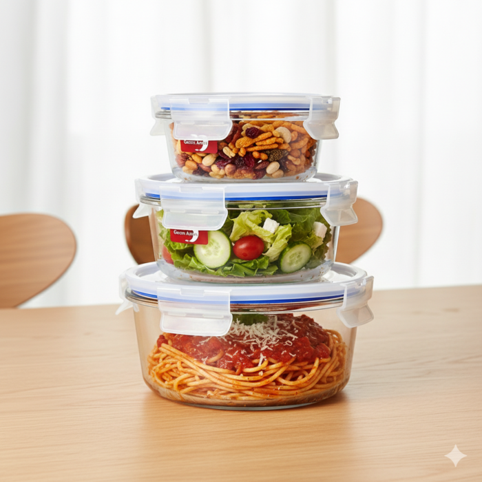 3 Pcs Air-tight bowl set | 400ml , 690ml , 950ml