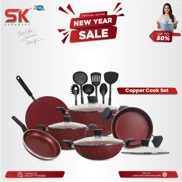 16 Pieces Marble Coating Copper Cook Gift Pack Set