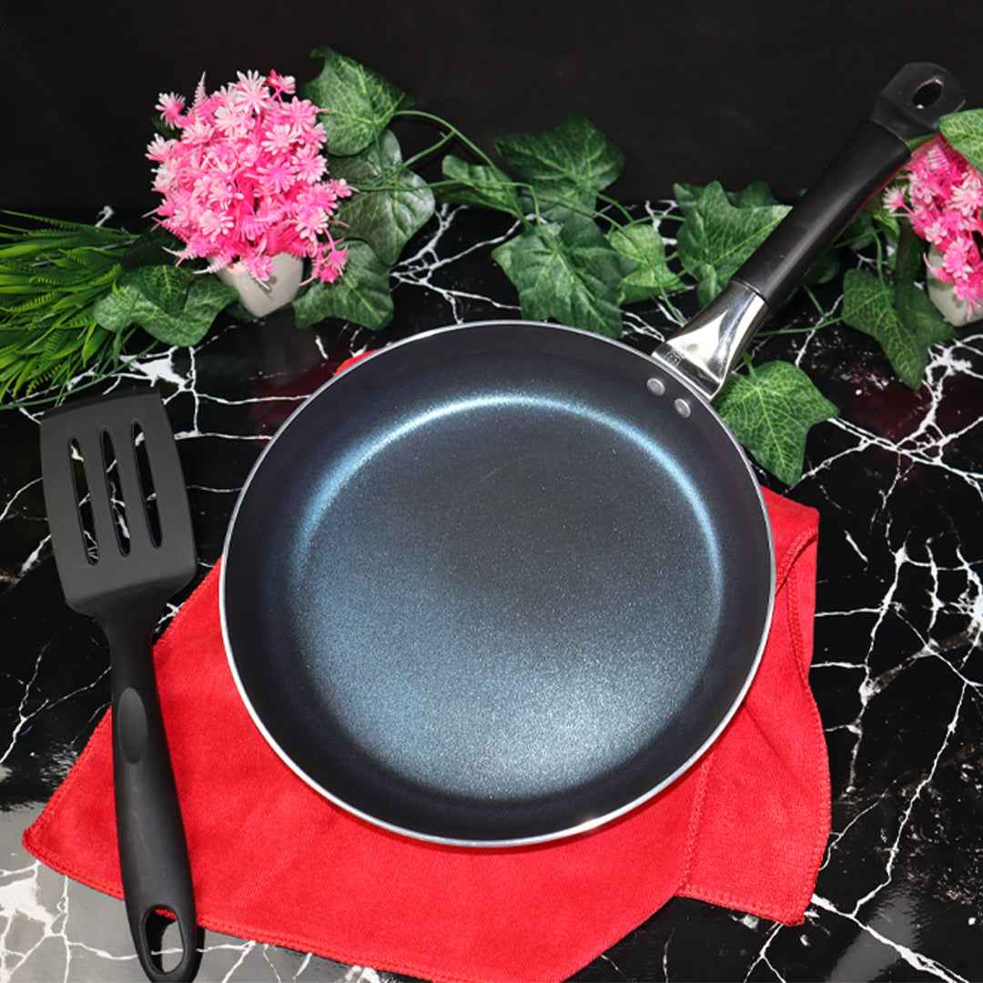 Mirror Polish Aluminum Steno Frying Pan inside Marble Coat - Black - Image 12