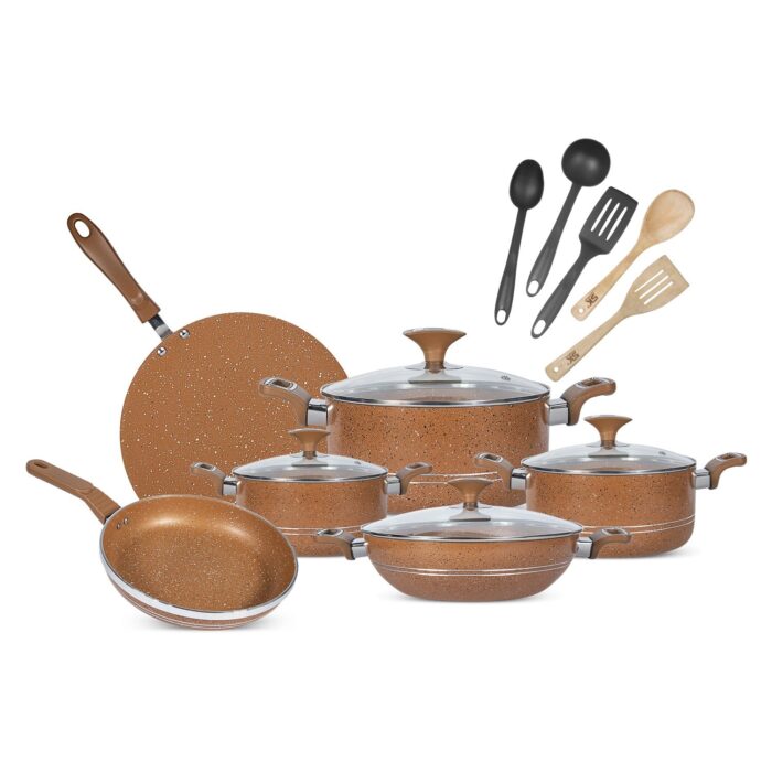 16 Pieces Marble Coating Copper Cook Gift Pack Set