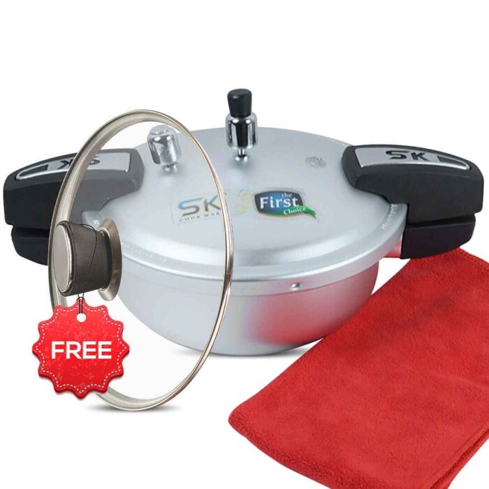 7 Liter 2-in-1 Anodized Zircon Wok Pressure Cooker with Free Glass Lid