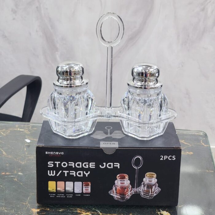 2 piece Acrylic cruet set | Salt Pepper Shakers | Namak Dani