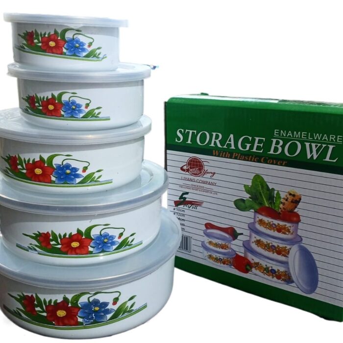 5 Pcs Storage Bowl Stainless Steel Kitchen Mixing Food Storage Bowls Container