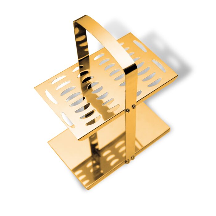 Stainless Steel Golden Cutlery Stand - Premium Spoon Stand