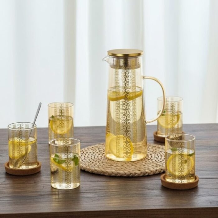 Shine Max 7 Pcs Fancy Printed Glassware set