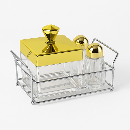 3 piece cruet set | Sugar Pot and two Shakers