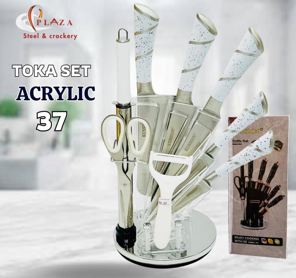 Kitchen Knife Set, Professional Stainless Steel - White - Image 2
