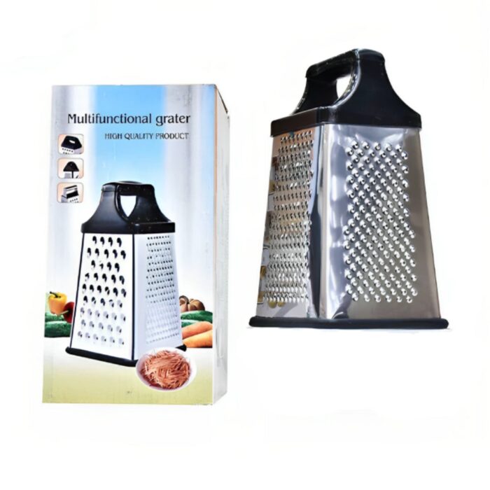 4 Sided stainless steel grater Plastic Handle - kadukash