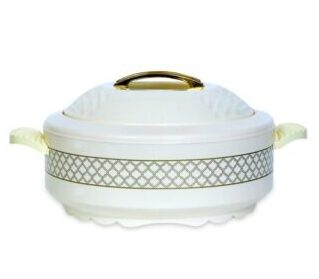 Majestic Shine Insulated Hot Pot – Stainless Steel Inner Food Warmer with Gold Handle