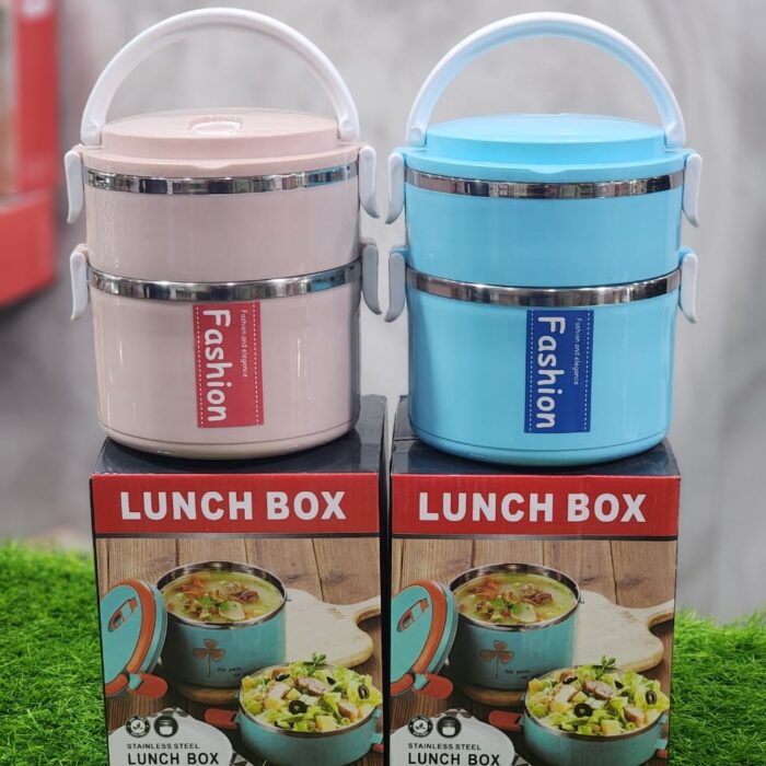 Stainless Steel Lunch Box Dual Layer Large Capacity Thermal Insulated Food Container