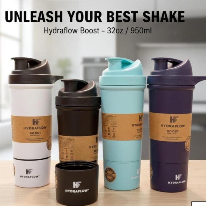 Hydraflow Boost is an insulated protein shaker bottle