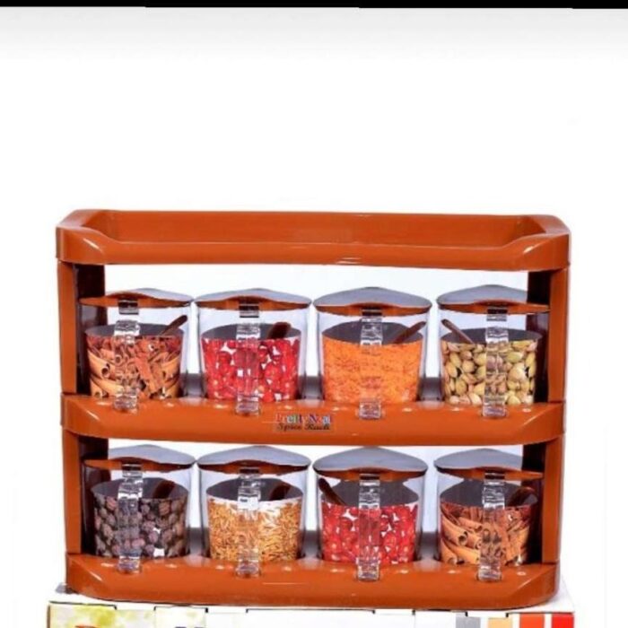 Crown 8-Piece Premium Spice Rack Set - Large Masala Box