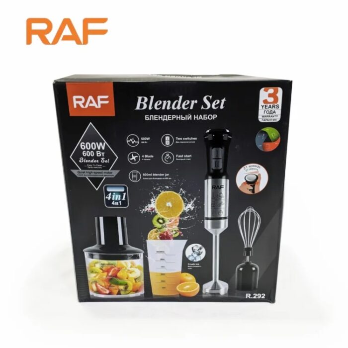 4-in-1 Hand Blender Set R.292 – Chopper, Jar and Whisker, 600W