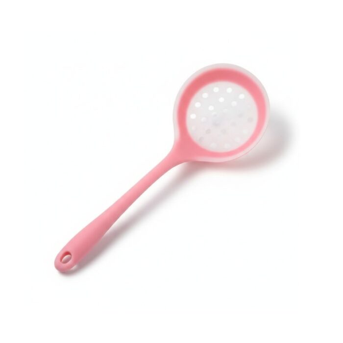 Silicon Skimmer Spoon - Convenient Silicone Non-Stick Cooking Slotted Colander Spoon