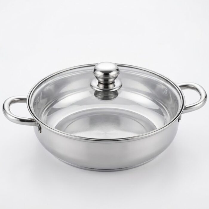 NICE Premium Stainless Steel Hot Pot / Casserole with Toughened Glass Lid – Mirror Finish